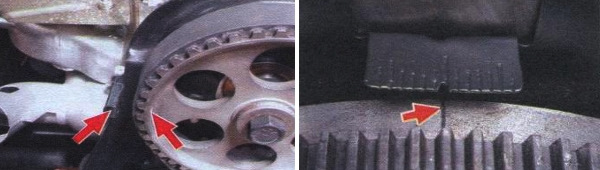 Метки грм (газораспределительного механизма) двигателя 21083 (2108, 21081)